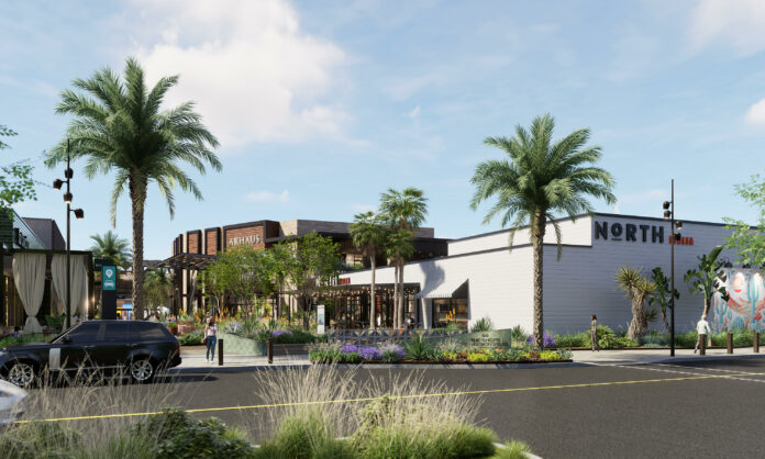 rendering of new stores and restaurants